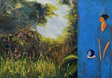 Картина под названием "Der Chinesische Gar…" - Diana Knepper, Подлинное произведение искусства, Масло Установлен на Деревянн…