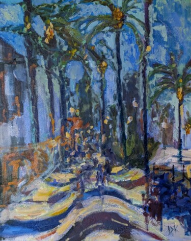 Painting titled "Lieber Alicante" by Diana Knepper, Original Artwork, Oil Mounted on Cardboard