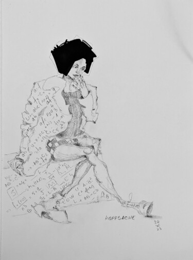Dibujo titulada "Kopfsache 2" por Diana Knepper, Obra de arte original, Grafito