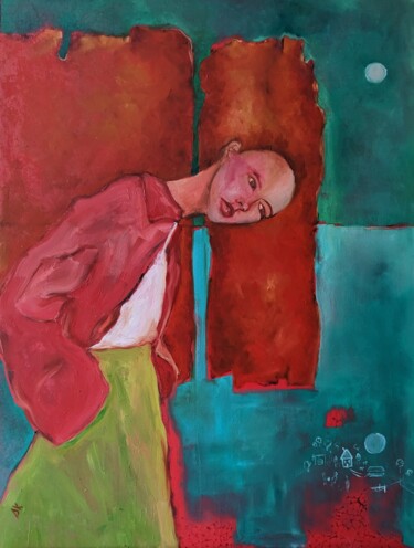 Картина под названием "Der tiefe See meine…" - Diana Knepper, Подлинное произведение искусства, Масло Установлен на Деревянн…