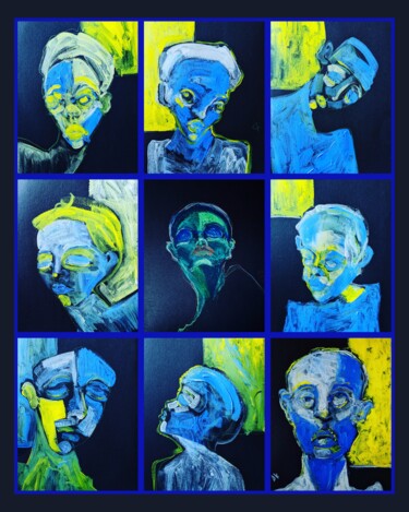 Schilderij getiteld "Die vielen Gesichte…" door Diana Knepper, Origineel Kunstwerk, Acryl