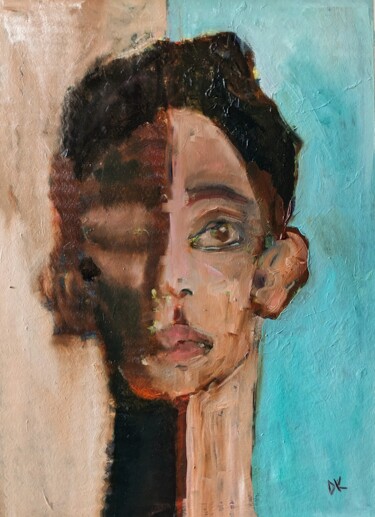 Schilderij getiteld "Schlafendes Ego" door Diana Knepper, Origineel Kunstwerk, Olie
