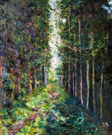 Картина под названием "Waldblicke" - Diana Knepper, Подлинное произведение искусства, Масло Установлен на Деревянная рама дл…