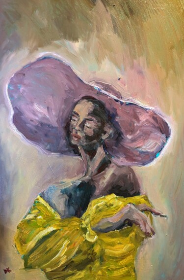 Painting titled "Miranda" by Diana Knepper, Original Artwork, Oil Mounted on Wood Panel