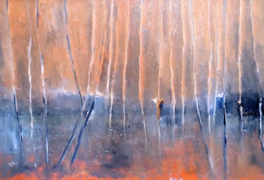 Painting titled "Abendlichter" by Diana Knepper, Original Artwork, Oil Mounted on Wood Panel