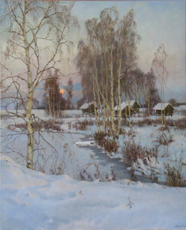 Painting titled "Сумерки" by Diana Korobkina, Original Artwork, Oil