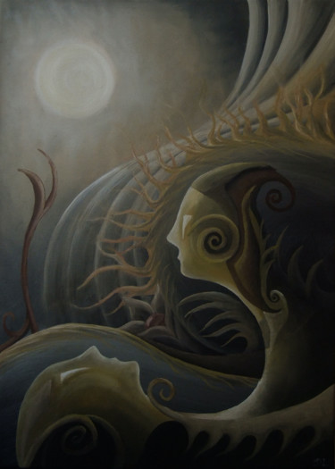Pittura intitolato "Between Two Worlds" da Diana Loura Zaidan, Opera d'arte originale, Olio