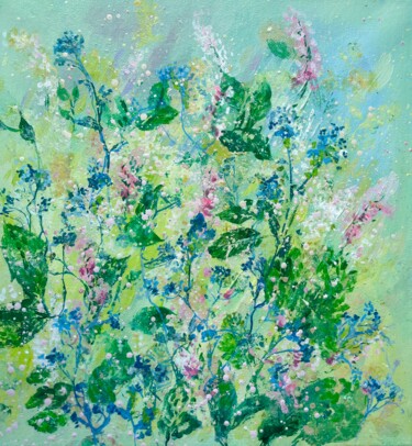 Картина под названием "Blossoms in Sigulda" - Diana Mazjane, Подлинное произведение искусства, Акрил