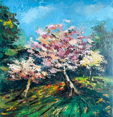 Painting titled "Spring" by Diana Mazjane, Original Artwork, Oil
