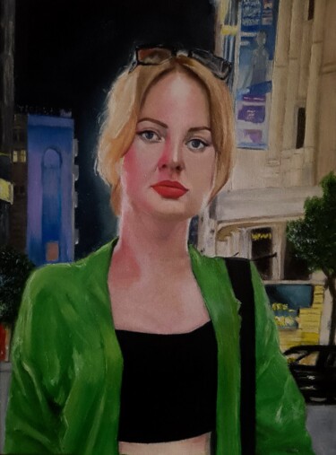 Malerei mit dem Titel "Portrait 5" von Diana Oskolskaya, Original-Kunstwerk, Öl Auf Holzplatte montiert