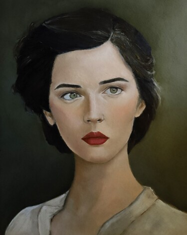 Painting titled "Portrait" by Diana Oskolskaya, Original Artwork, Oil