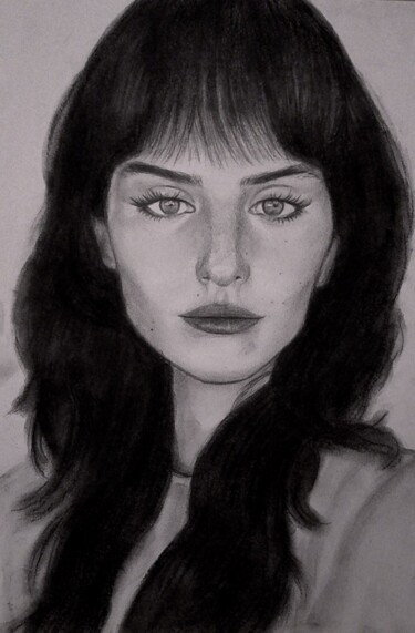 Drawing titled "Portrait Yulieta" by Diana Oskolskaya, Original Artwork, Pencil