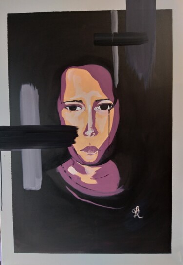 Painting titled "Autorretrato" by Diana Cunha, Original Artwork, Acrylic