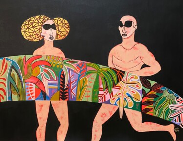 Картина под названием "What happens in the…" - Diana Rosa, Подлинное произведение искусства, Акрил Установлен на Деревянная…