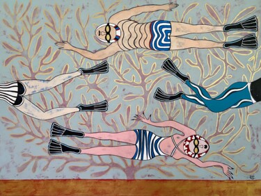 "Under the sea" başlıklı Tablo Diana Rosa tarafından, Orijinal sanat, Akrilik Ahşap Sedye çerçevesi üzerine monte edilmiş
