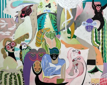 Картина под названием "We love the jungle" - Diana Rosa, Подлинное произведение искусства, Акрил