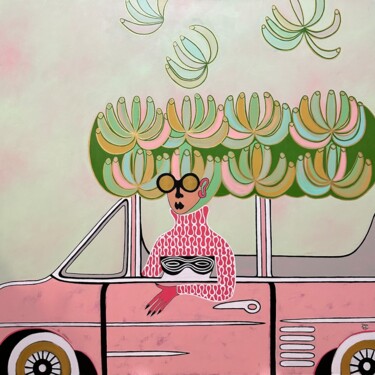 Картина под названием "Banana Express #2" - Diana Rosa, Подлинное произведение искусства, Акрил