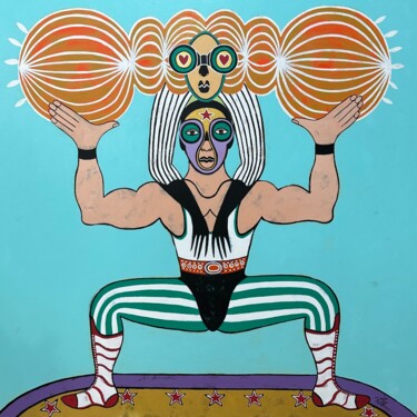 Malerei mit dem Titel "Strong man" von Diana Rosa, Original-Kunstwerk, Acryl