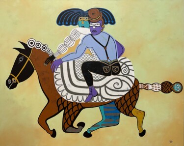 Pittura intitolato "Lucky rider" da Diana Rosa, Opera d'arte originale, Acrilico