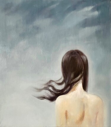 Painting titled "Withering Heights" by Diana Sholk, Original Artwork, Oil Mounted on Wood Stretcher frame