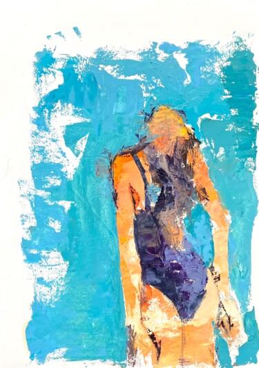 Painting titled "Dive" by Diana Sholk, Original Artwork, Oil