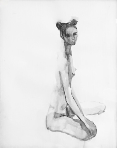 Картина под названием "Iron Goddess of Mer…" - Diana Sholk, Подлинное произведение искусства, Чернила Установлен на картон