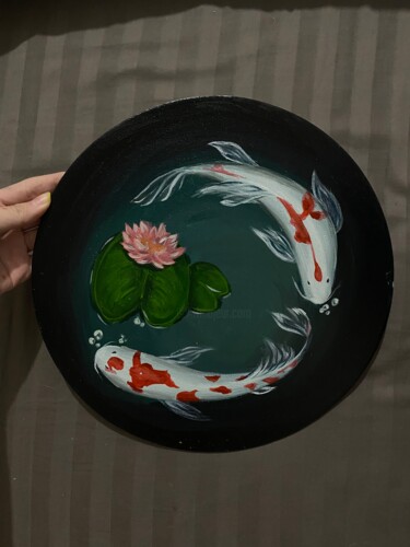 Картина под названием "Рыбки" - Диана Спицына, Подлинное произведение искусства, Акрил
