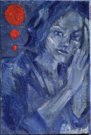 Schilderij getiteld "Нежная" door Diana Shunevich, Origineel Kunstwerk, Olie Gemonteerd op Frame voor houten brancard