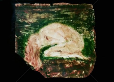 Peinture intitulée "The green despair" par Diana Surge, Œuvre d'art originale, Autre