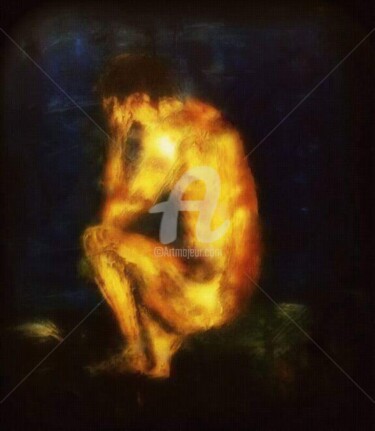 Painting titled "The thinker" by Diana Surge, Original Artwork, Other