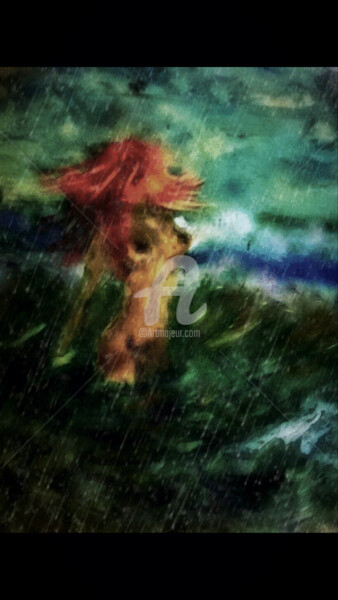Painting titled "Into rain" by Diana Surge, Original Artwork, Other