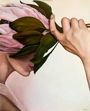Peinture intitulée "Oil painting Flower…" par Diana Timchenko, Œuvre d'art originale, Huile Monté sur Châssis en bois