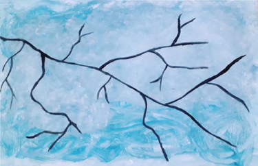 Peinture intitulée "Céu Azul" par Diana Yumi, Œuvre d'art originale, Gouache