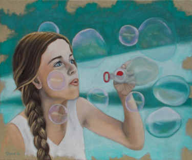 Pittura intitolato "Bolle di sapone" da Diana Giusto, Opera d'arte originale, Olio