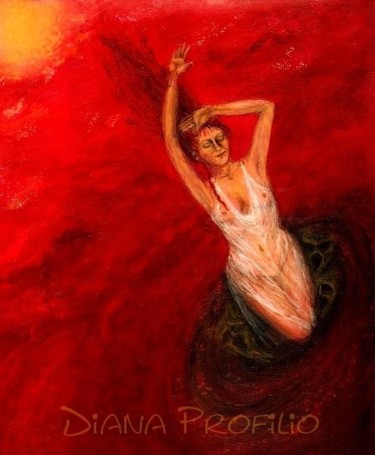 Pintura titulada "Huyendo de mis fant…" por Diana Profilio, Obra de arte original, Oleo