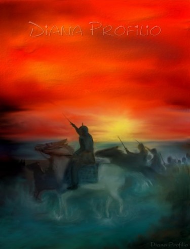 Pintura titulada "Cruzando el Rubicón…" por Diana Profilio, Obra de arte original, Oleo