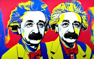 Peinture intitulée "Albert Einstein Pop…" par Diana Ringo, Œuvre d'art originale, Huile