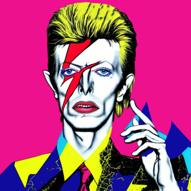 Peinture intitulée "David Bowie Pop Art" par Diana Ringo, Œuvre d'art originale, Huile