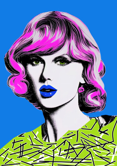 Картина под названием "Taylor Swift Blue" - Diana Ringo, Подлинное произведение искусства, Масло