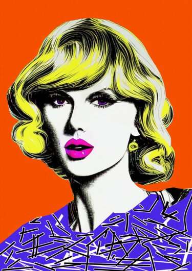 Painting titled "Taylor Swift Orange" by Diana Ringo, Original Artwork, Oil