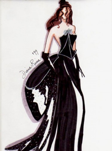 Drawing titled "Couture Elegance" by Diana Rivera, Original Artwork, Other