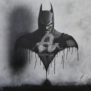 Peinture intitulée "BATMAN - Buste XL" par Dianaskova Art, Œuvre d'art originale, Acrylique