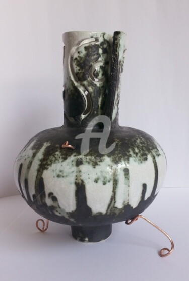 Sculpture intitulée "terre et cuivre 2" par Diane Bonan, Œuvre d'art originale, Terre cuite