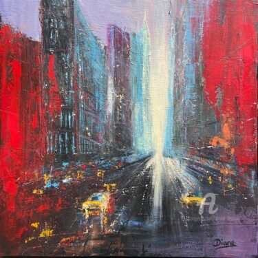 Painting titled "5th avenue" by Diane Breton, Original Artwork, Acrylic Mounted on Wood Stretcher frame