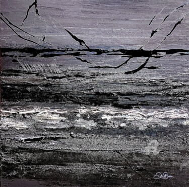 Schilderij getiteld "Lumière d'orage" door Diane Breton, Origineel Kunstwerk, Acryl Gemonteerd op Frame voor houten brancard
