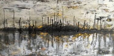 Painting titled "Polution urbaine" by Diane Breton, Original Artwork, Acrylic