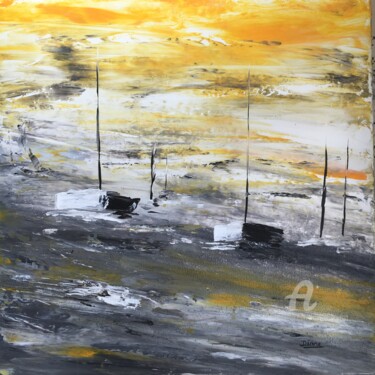 Картина под названием "Les bateaux" - Diane Breton, Подлинное произведение искусства, Акрил