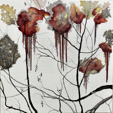 Malerei mit dem Titel "La saison s'enfonce…" von Diane Couture, Original-Kunstwerk, Acryl Auf Keilrahmen aus Holz montiert