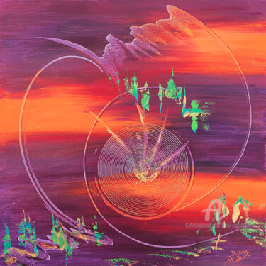 Картина под названием "99.Saut quantique c…" - Diane Hubesch, Подлинное произведение искусства, Акрил Установлен на Деревянн…