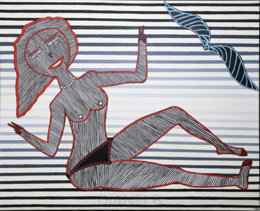 Malerei mit dem Titel "Victoire ou Niké" von Diane.Lb, Original-Kunstwerk, Acryl